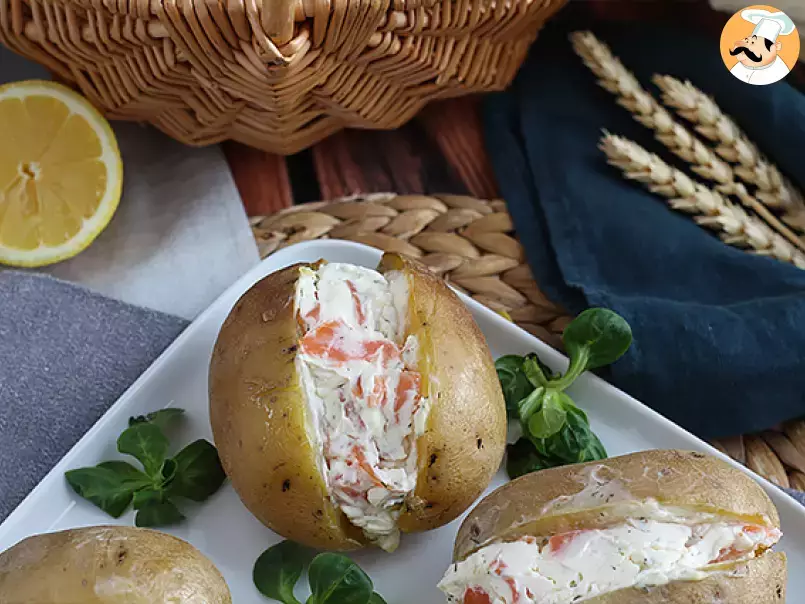 Картофель, фаршированный копченым лососем и сливочным сыром - фото 3