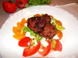 Рецепт Салат из куриной печени с персиками и сыром