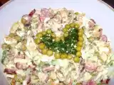 Рецепт Салат Дружба с охотничьими колбасками