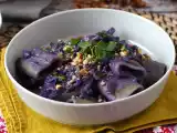 Рецепт Паста с красной капустой и грецкими орехами - первое блюдо, которое хорошо выглядит и легко готовится