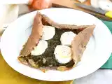 Рецепт Гречневый блинчик со шпинатом, ветчиной и козьим сыром
