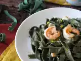 Рецепт Паста из спирулины с креветками и лимоном: богатое питательными веществами первое блюдо с неповторимым вкусом