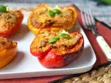 Рецепт Запеченные вегетарианские фаршированные перцы: простой и вкусный рецепт с овощами и сыром моцарелла