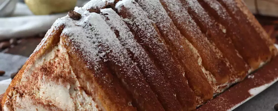 Полено в форме тирамису без формы для любителей кофе