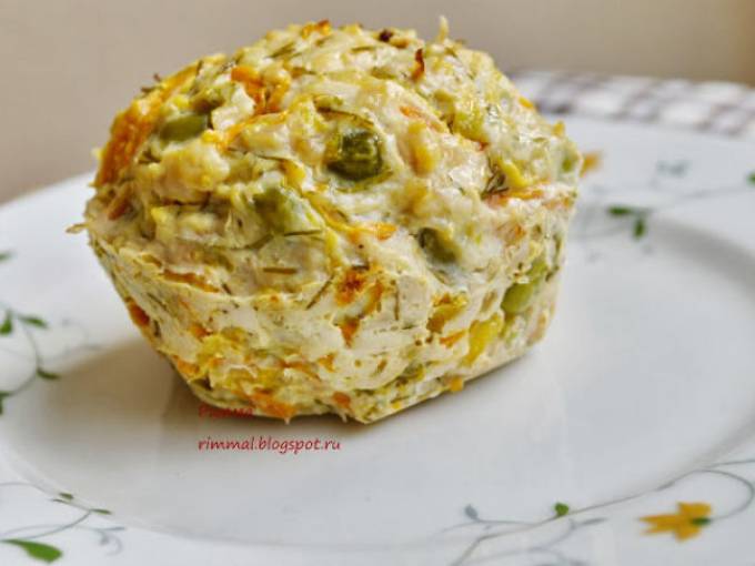 Овощные мафины с курицей