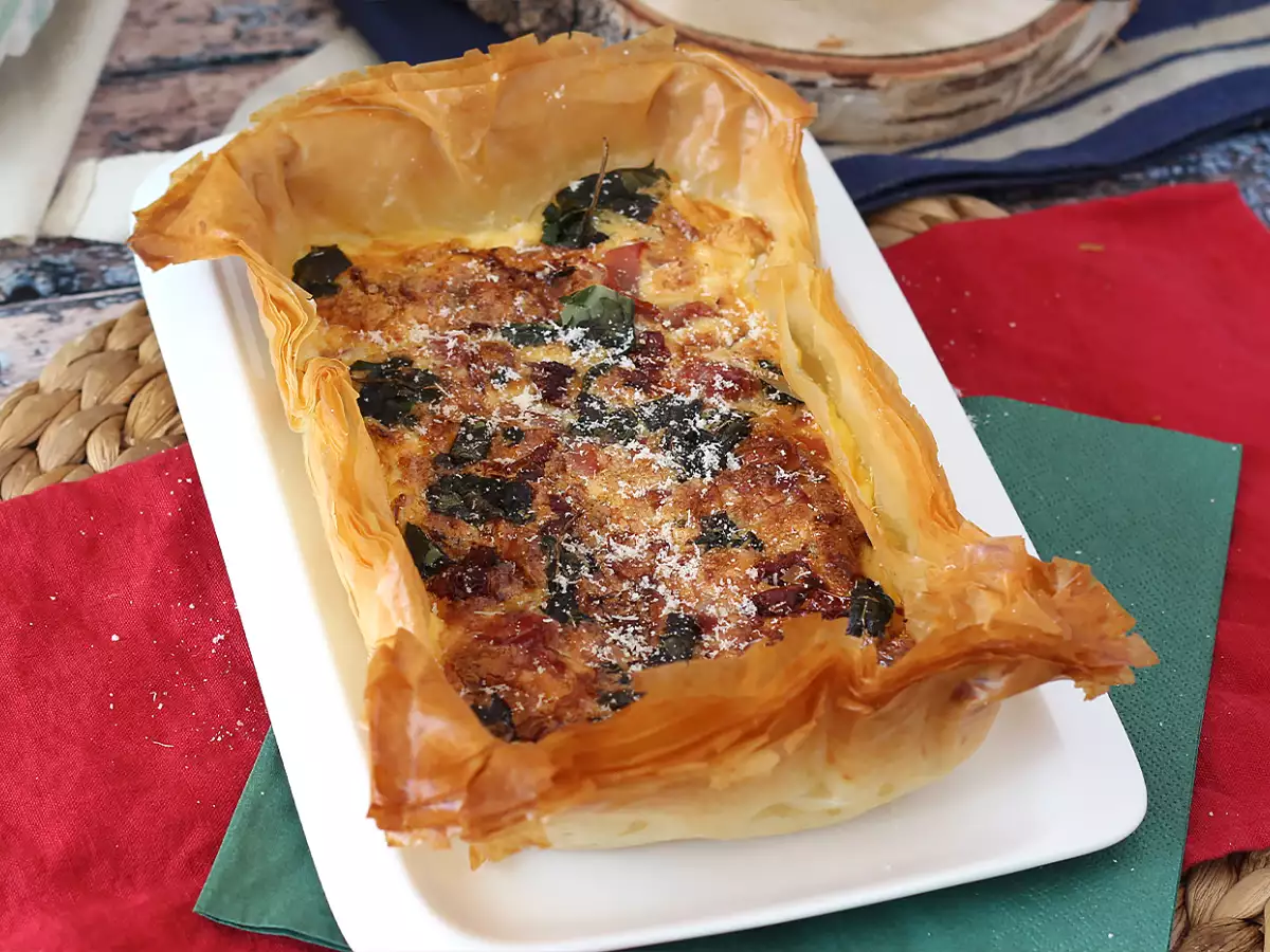 Рецепт Быстрый итальянский пирог из теста фило