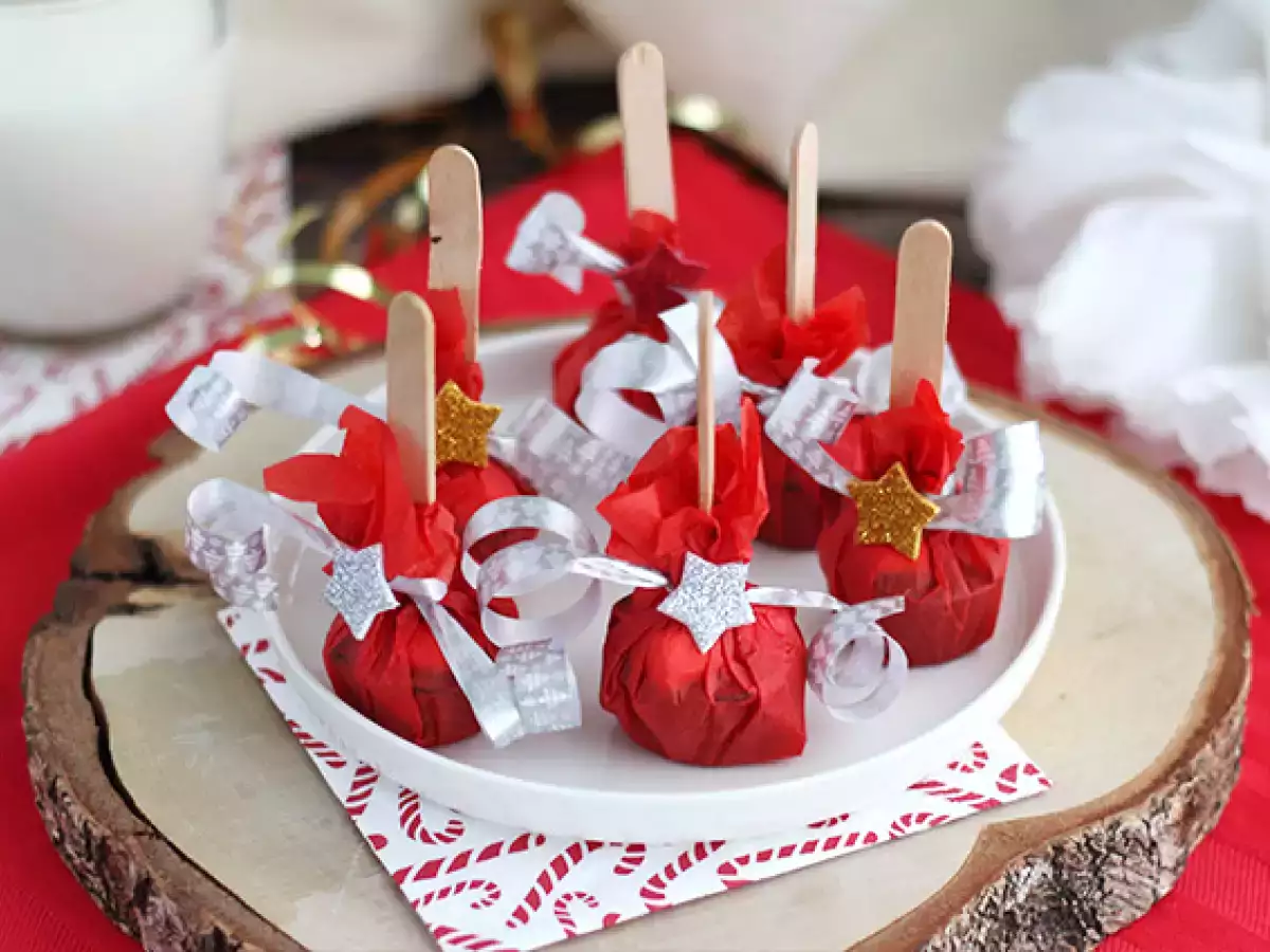 Рецепт Леденцы с горячим шоколадом: темный шоколад + маршмеллоу