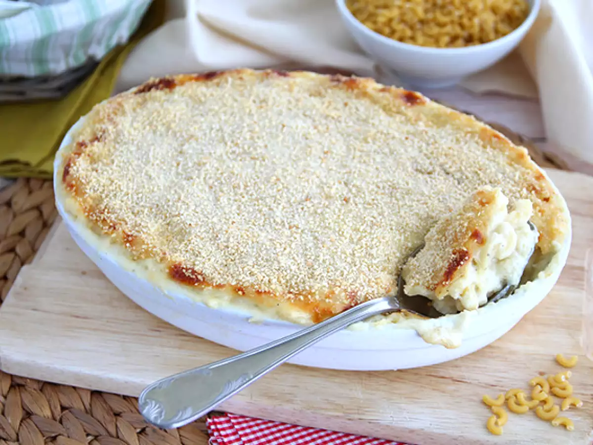 Рецепт Макароны с сыром, американский макаронный гратен