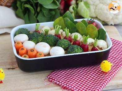 Рецепт Тандем для аперитива: свежие овощи с огорода и хумус