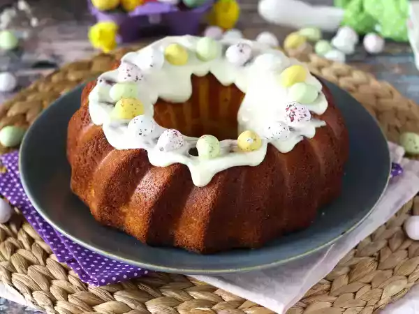 Рецепт Пасхальный бундт-кейк с лимоном и белым шоколадом