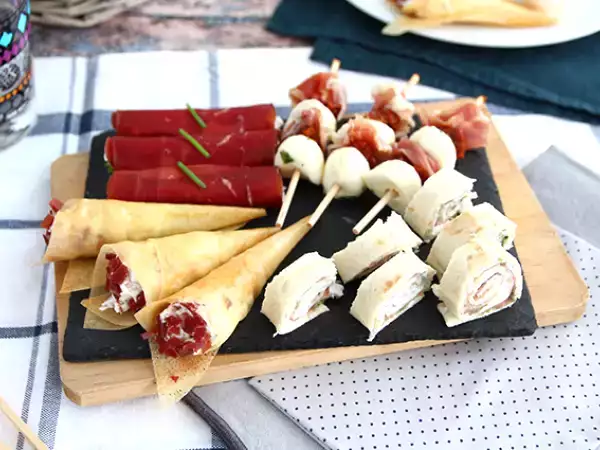 Рецепт Квартет аперитивов из вяленого мяса
