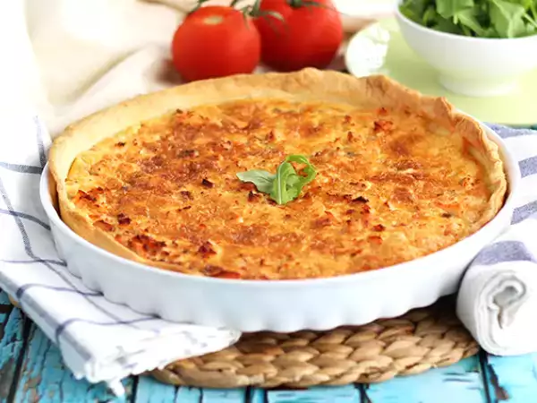Рецепт Быстрый и простой киш с лососем