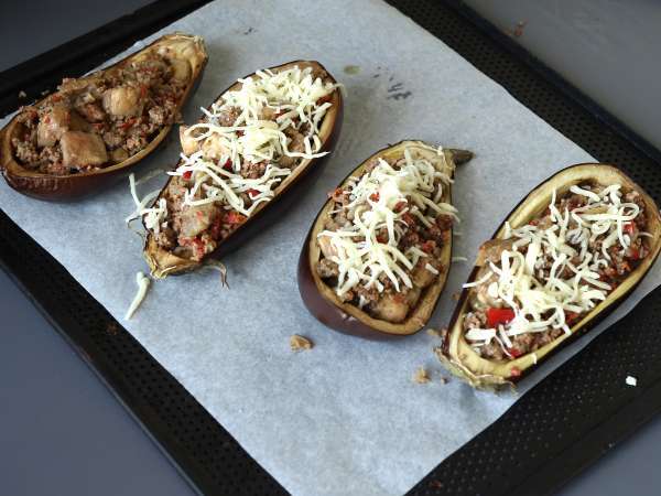 Фаршированные баклажаны с моцареллой au gratin - Подготовка этап 7