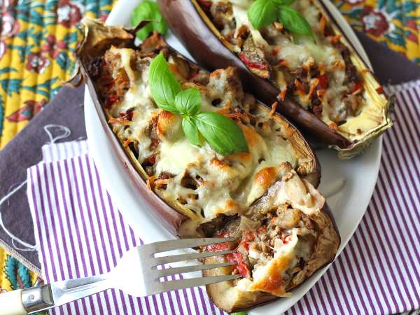 Фаршированные баклажаны с моцареллой au gratin - Подготовка этап 9