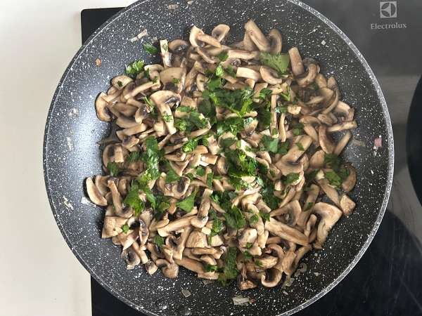 Флан со шпинатом и грибами - Подготовка этап 6