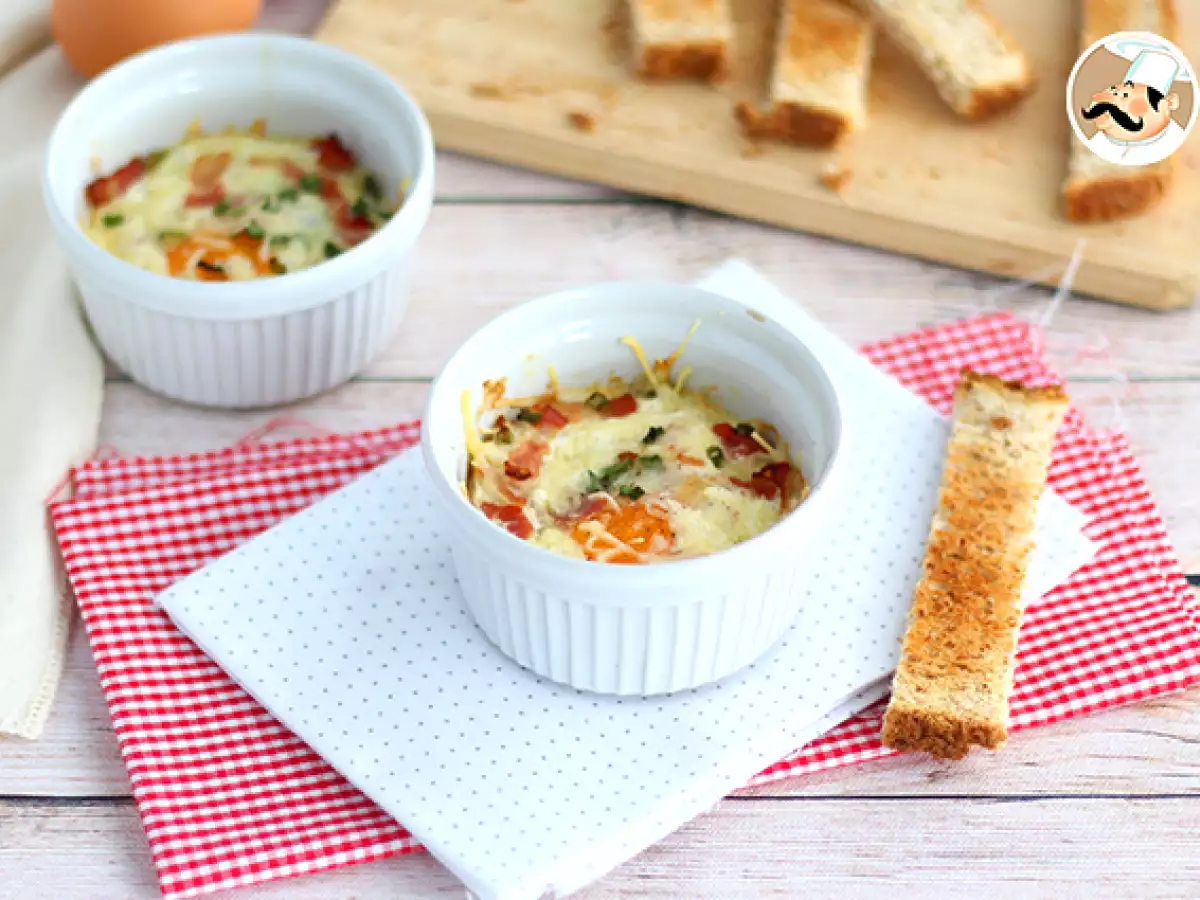 Яйца кокот с беконом и шнитт-луком — быстрый рецепт - фото 3