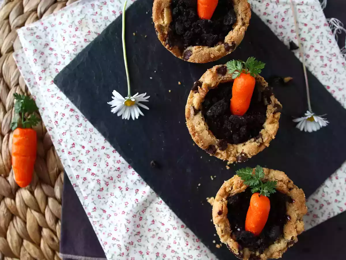 Чашки из печенья с шоколадным ганашем в стиле морковного горшочка - фото 2