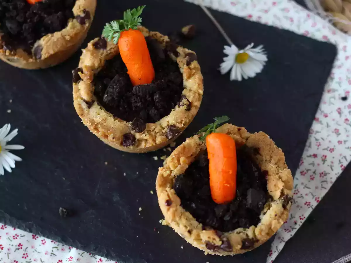 Чашки из печенья с шоколадным ганашем в стиле морковного горшочка - фото 4