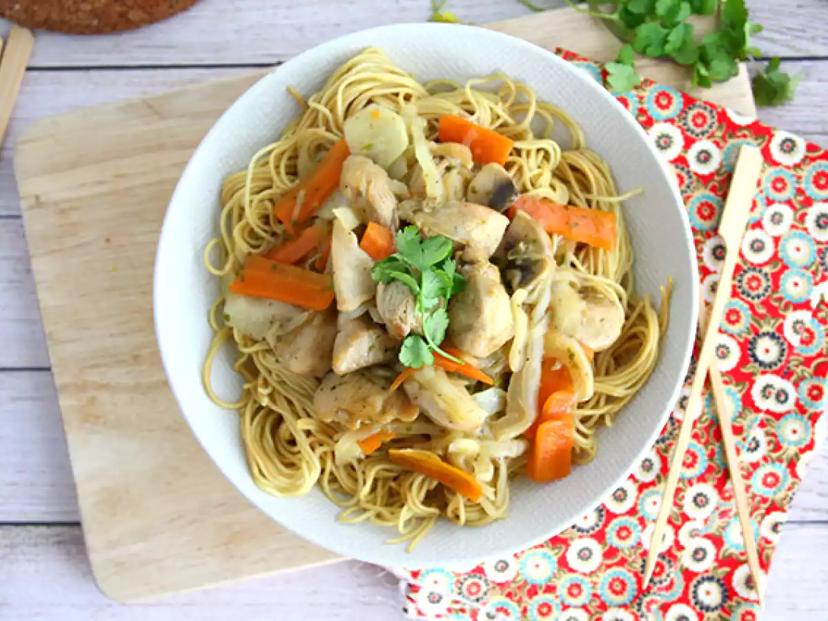Chow mein (chao men), китайская лапша с курицей и овощами - фото 3