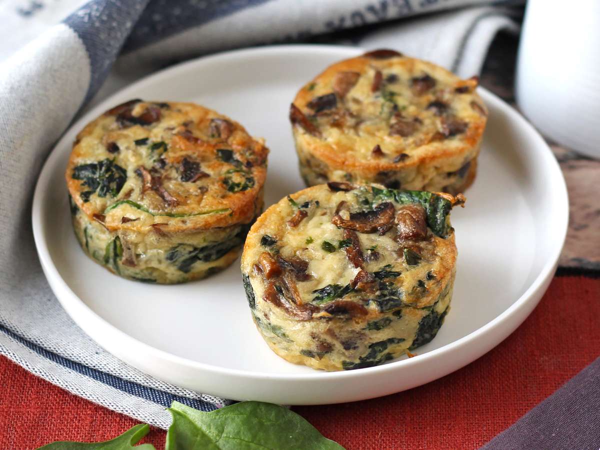 Флан со шпинатом и грибами