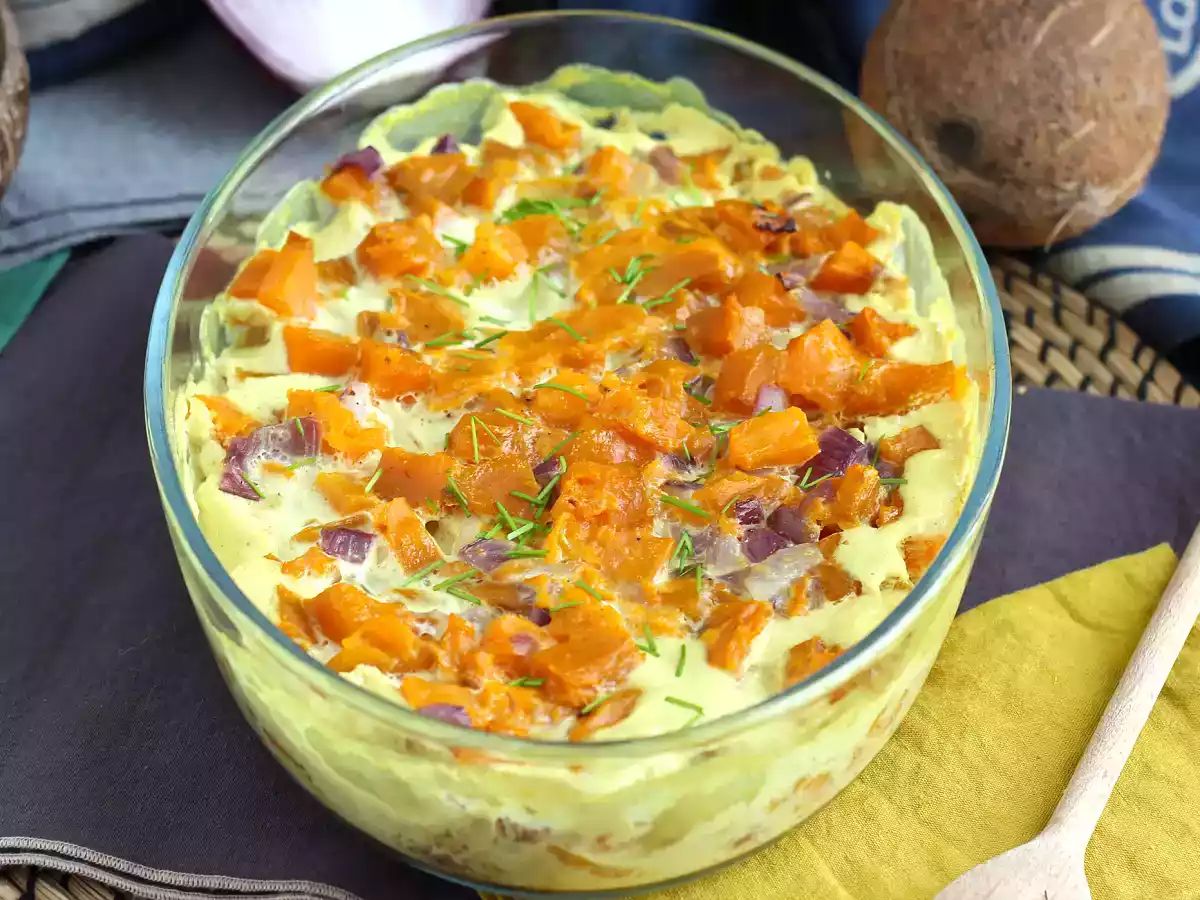 Гратен из сладкого картофеля со вкусом кокосового молока и карри - фото 2