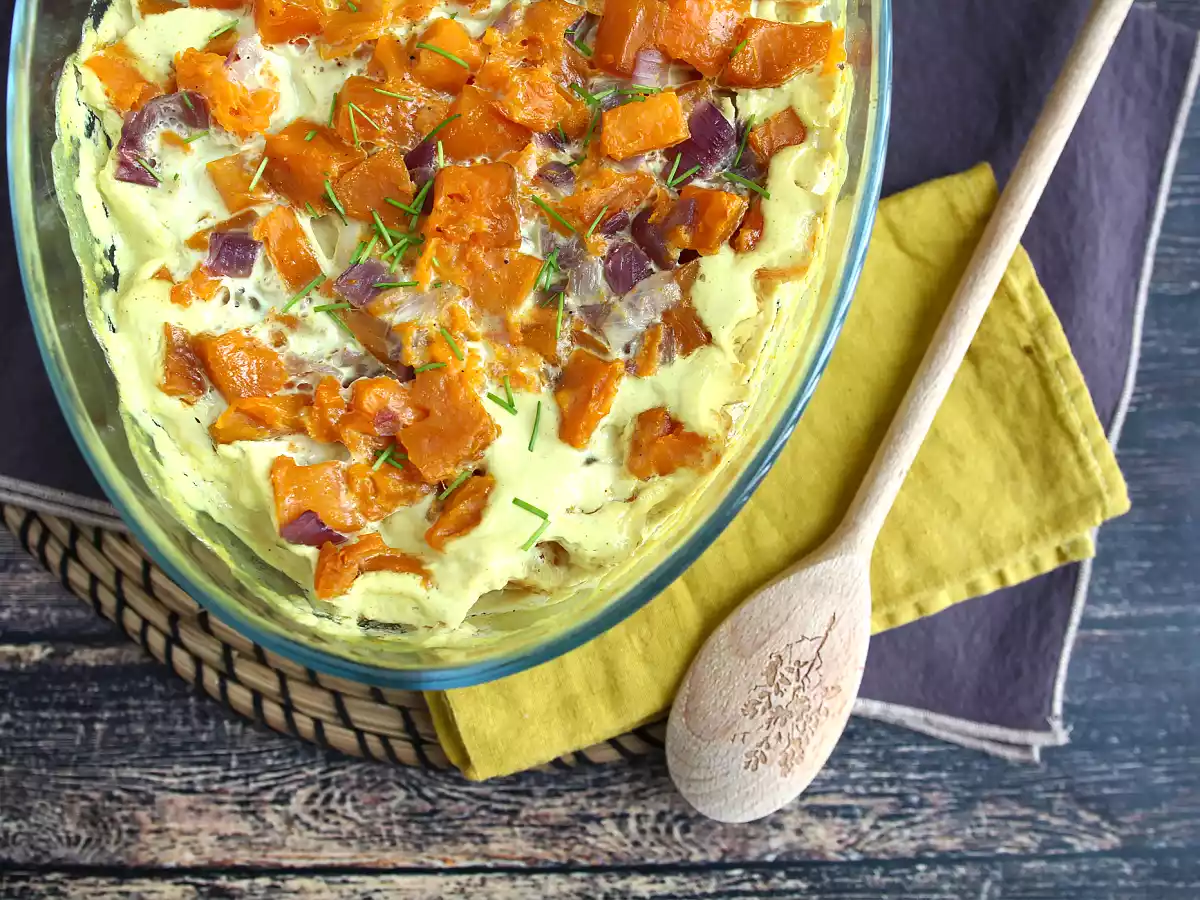 Гратен из сладкого картофеля со вкусом кокосового молока и карри - фото 3