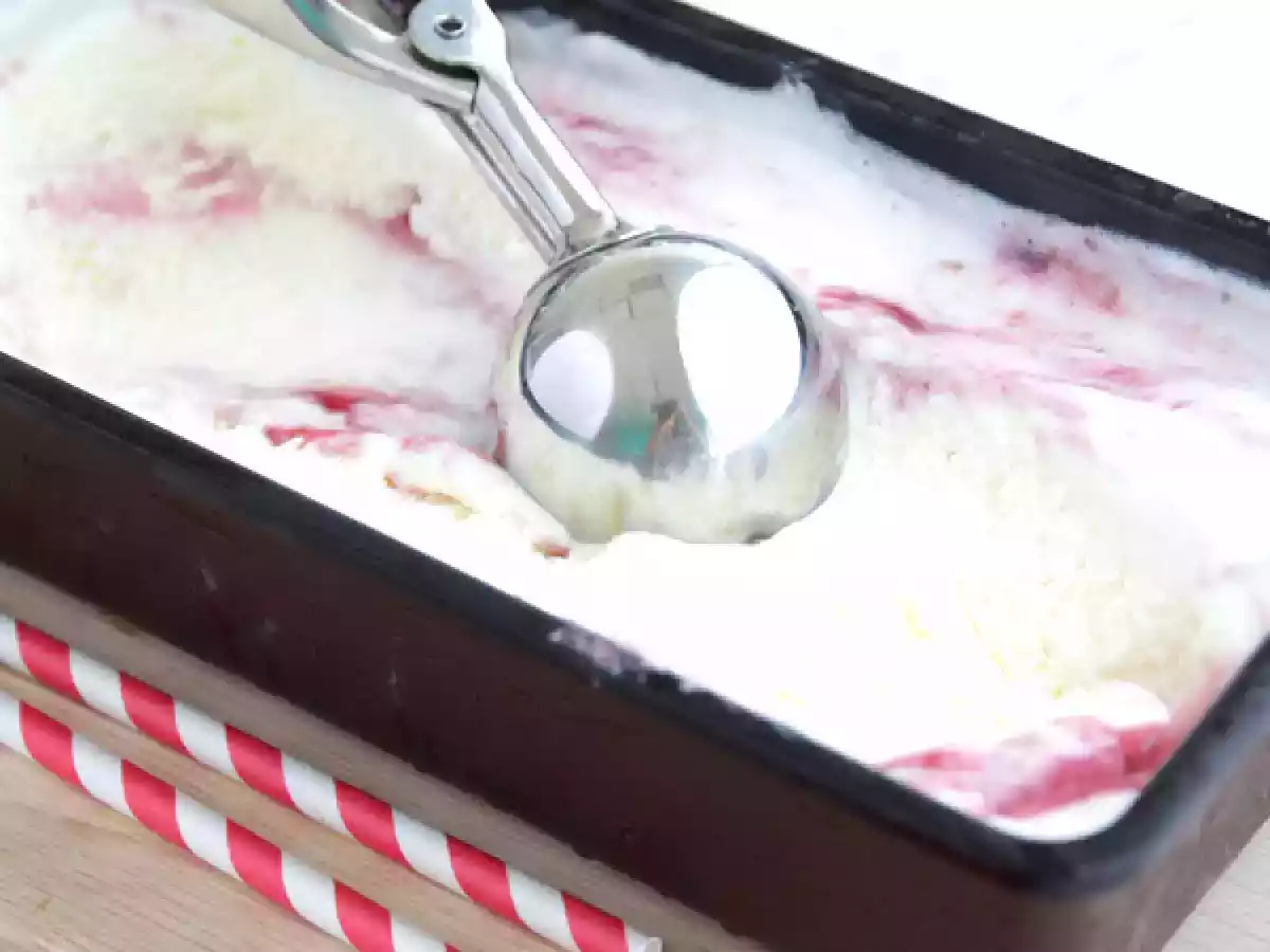 Йогурт и малиновое мороженое