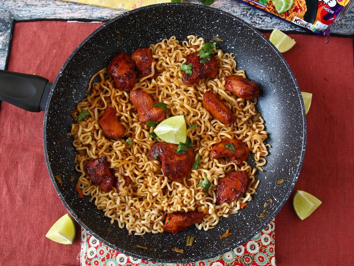 Как приготовить лапшу булдак хабанеро лайм, рецепт с маринованной курицей! - фото 3