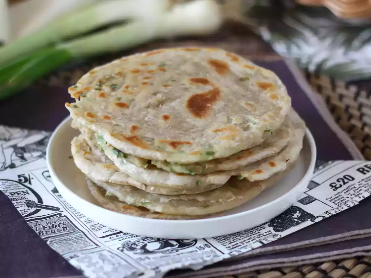 Китайские блинчики с зеленым луком - блинчики с луком-шалот