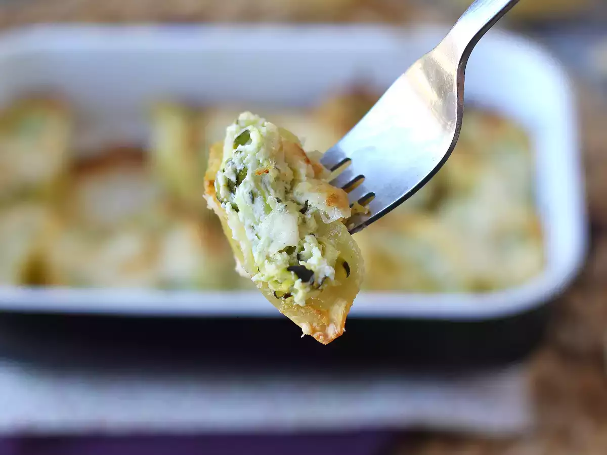 Конкильони, фаршированные рикоттой, кабачками и лимоном: сливочный и запеченный в духовке - фото 7