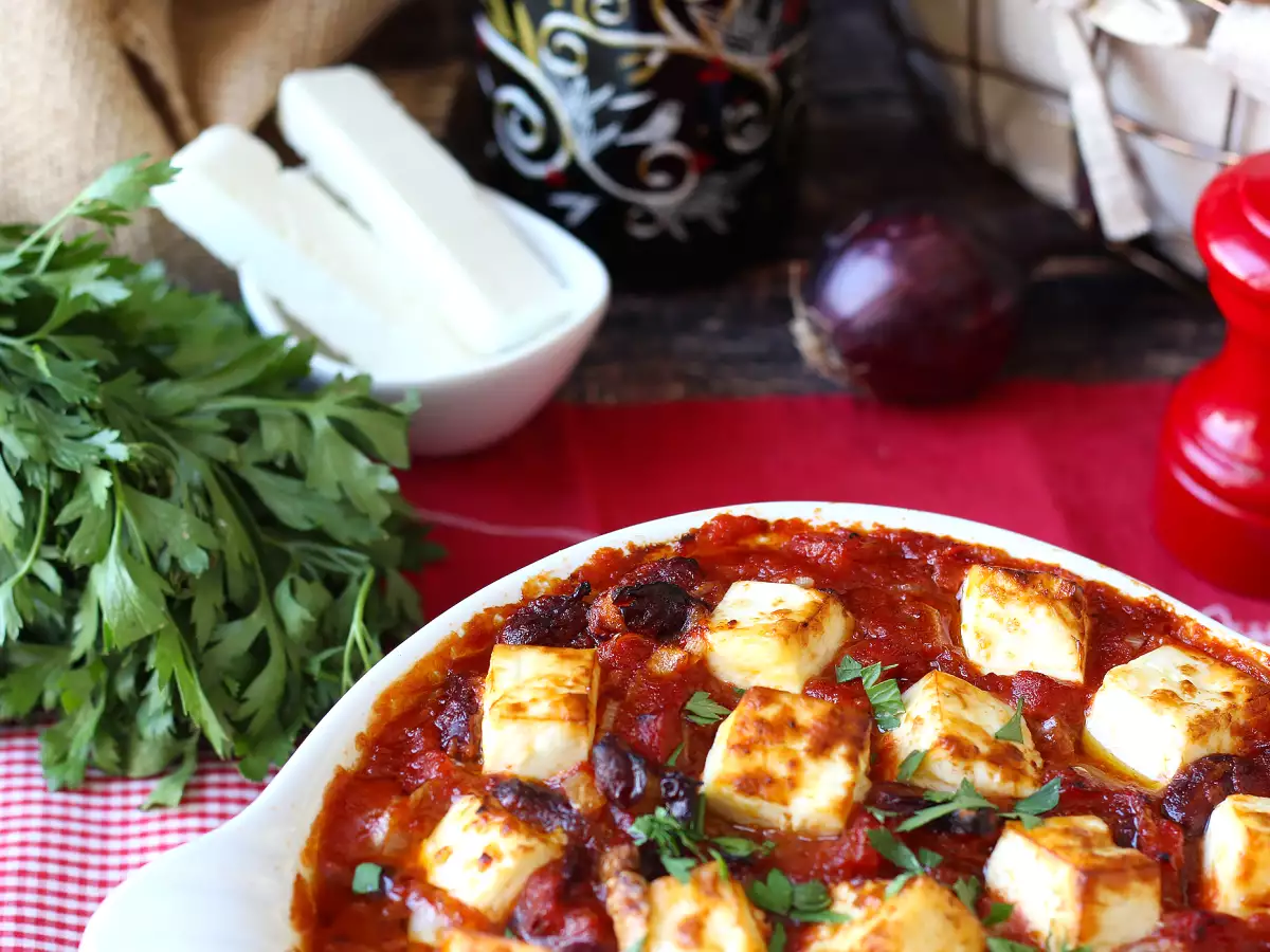 Красная фасоль, тушеная с помидорами и запеченной фетой - фото 2