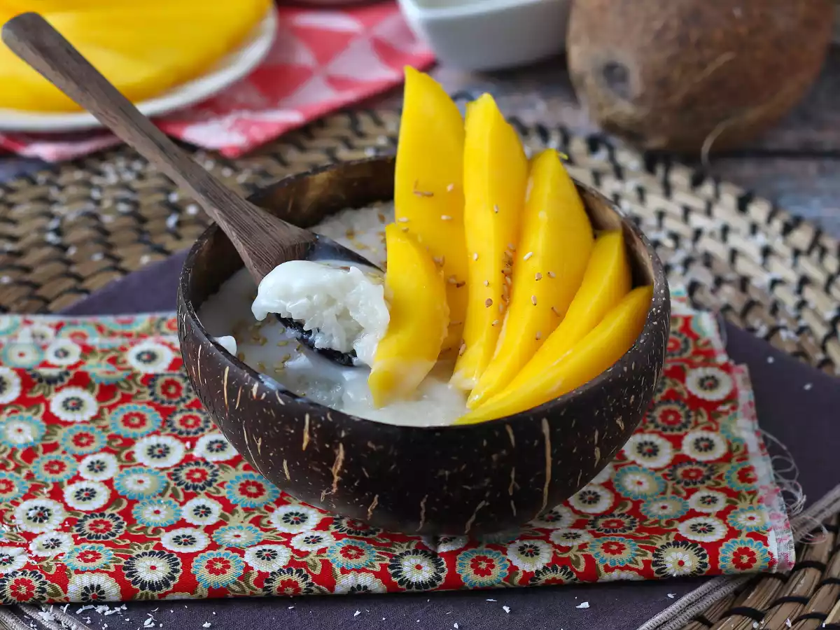Липкий рис с манго, суперудобный тайский десерт