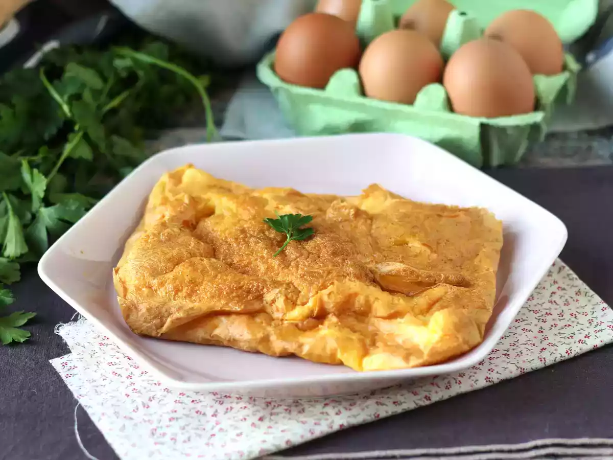 Омлет в аэрофритюрнице, легкий рецепт, не пачкающий ничего на кухне! - фото 4
