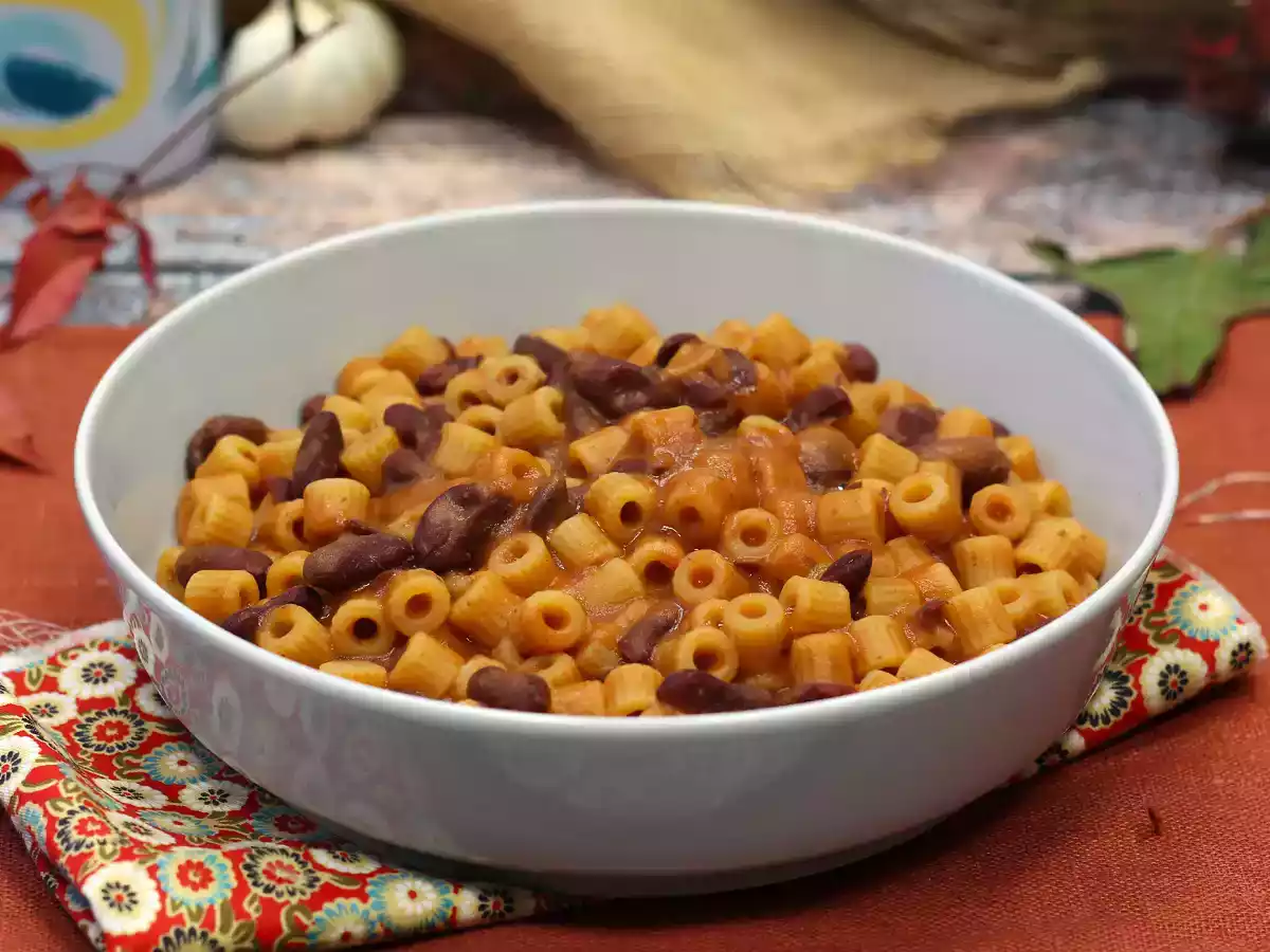 Pasta e fagioli, быстрый и сливочный рецепт