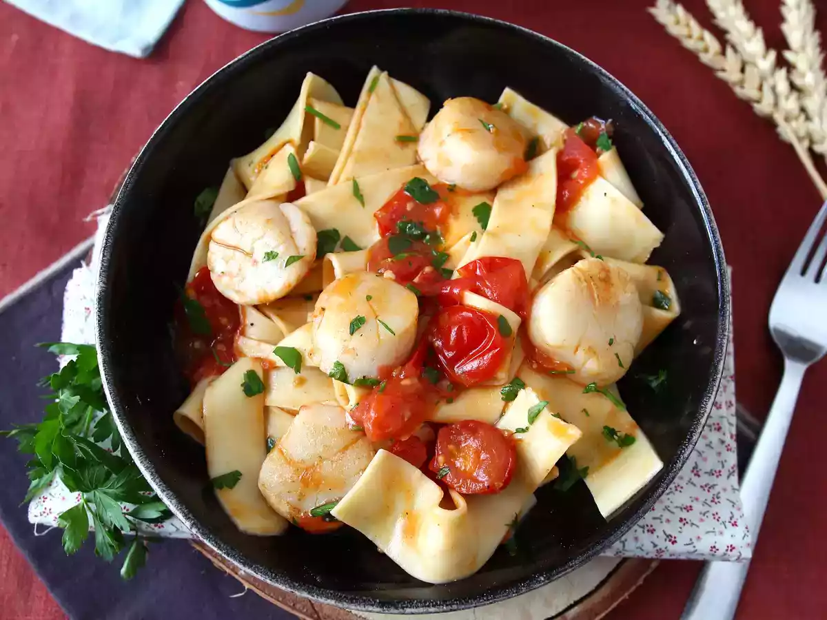 Паста с морскими гребешками - элегантное первое блюдо из морепродуктов - фото 4