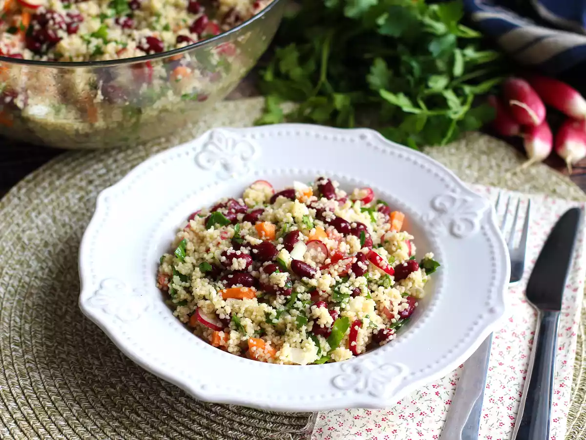 Салат с кускусом - простое, полезное и яркое блюдо!