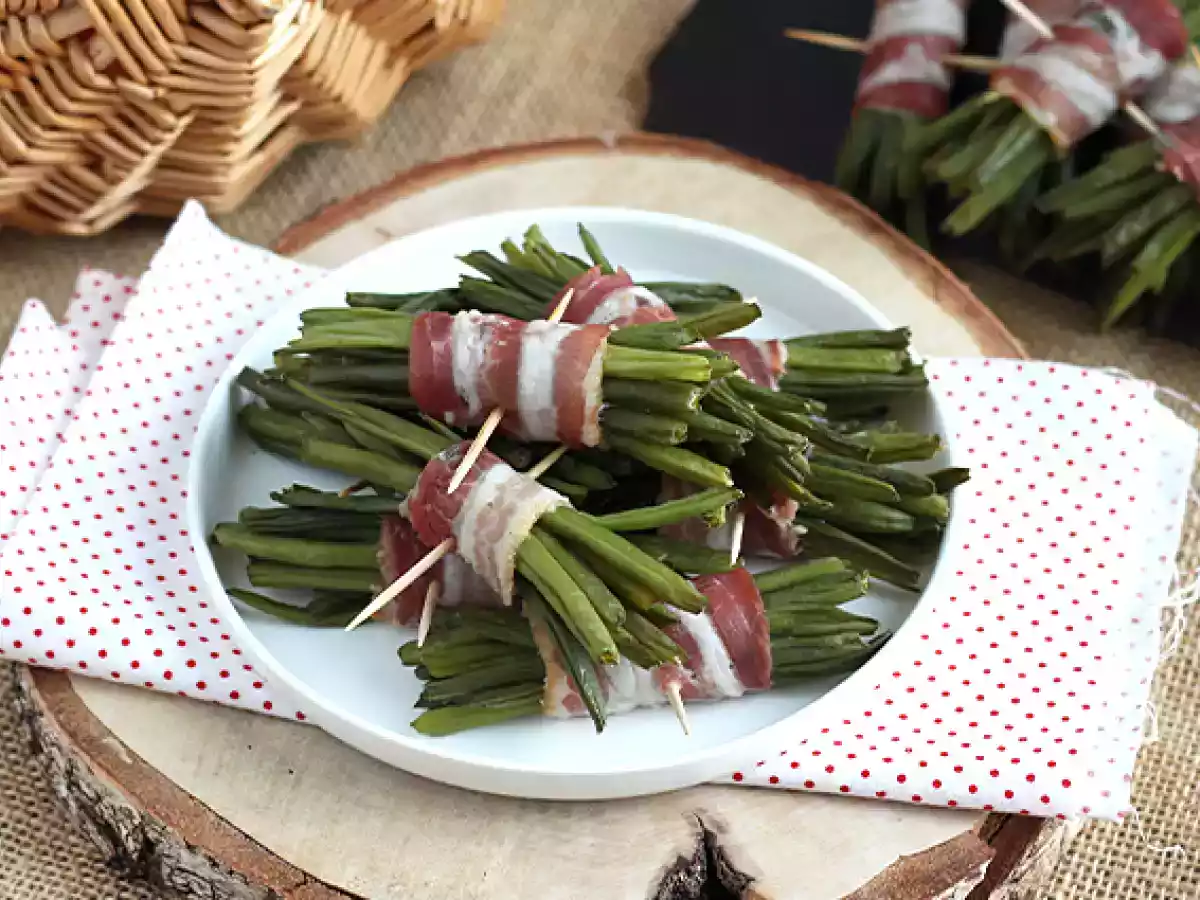 Стручковая фасоль и копченый бекон