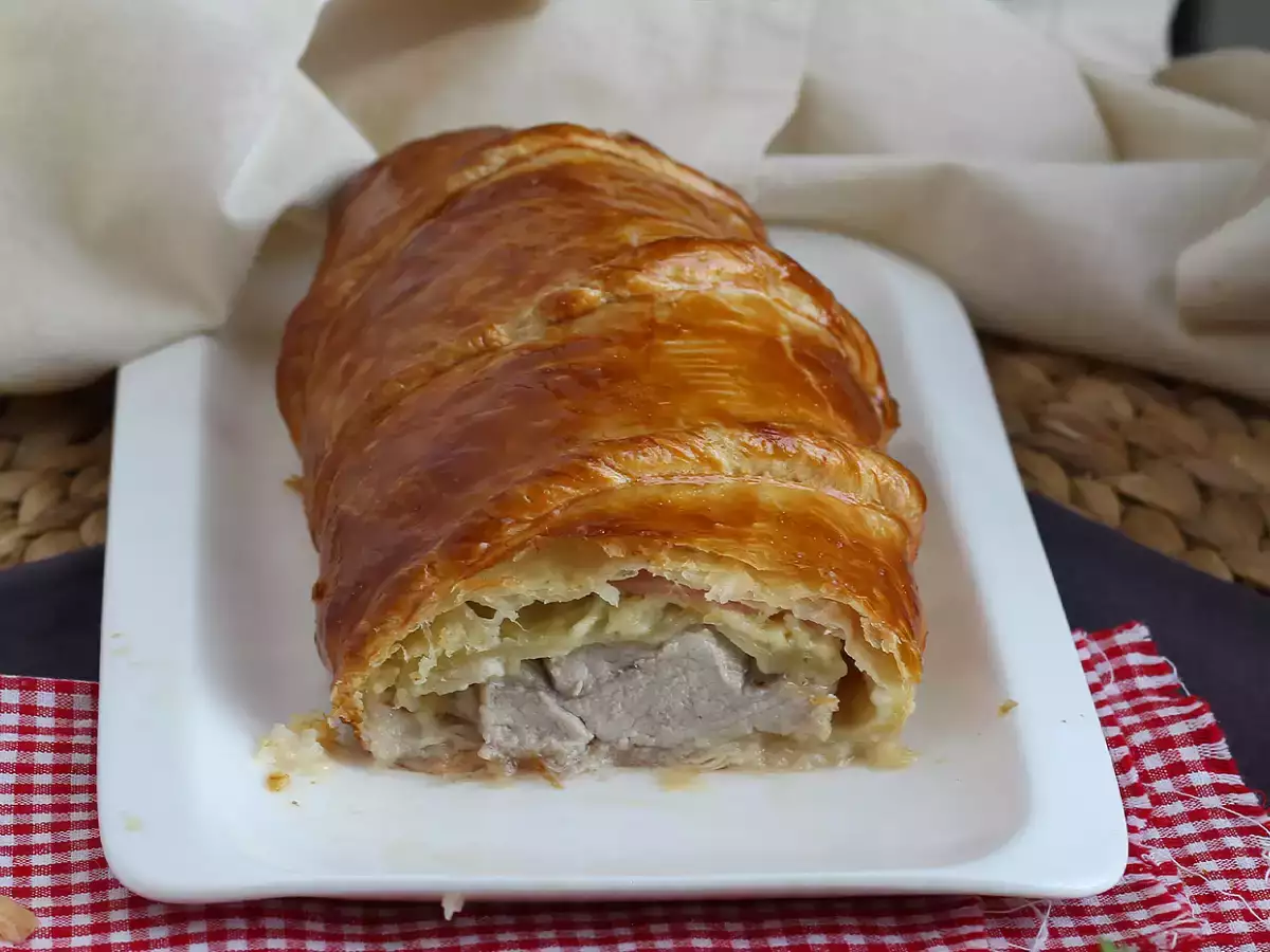 Свиная вырезка в слоёном тесте: пошаговый рецепт - фото 4