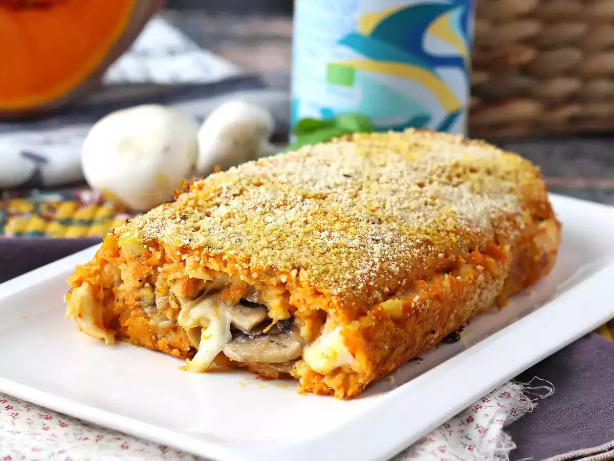 Тыквенный мясной рулет с грибами и жилистым сыром скаморца: вкусный и простой рецепт запекания - фото 4