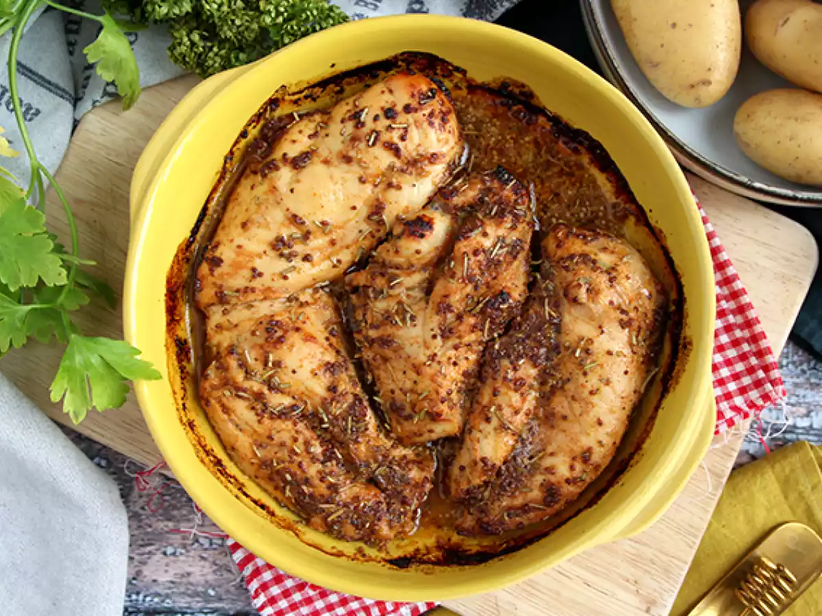 Запеченная курица с медом и горчицей